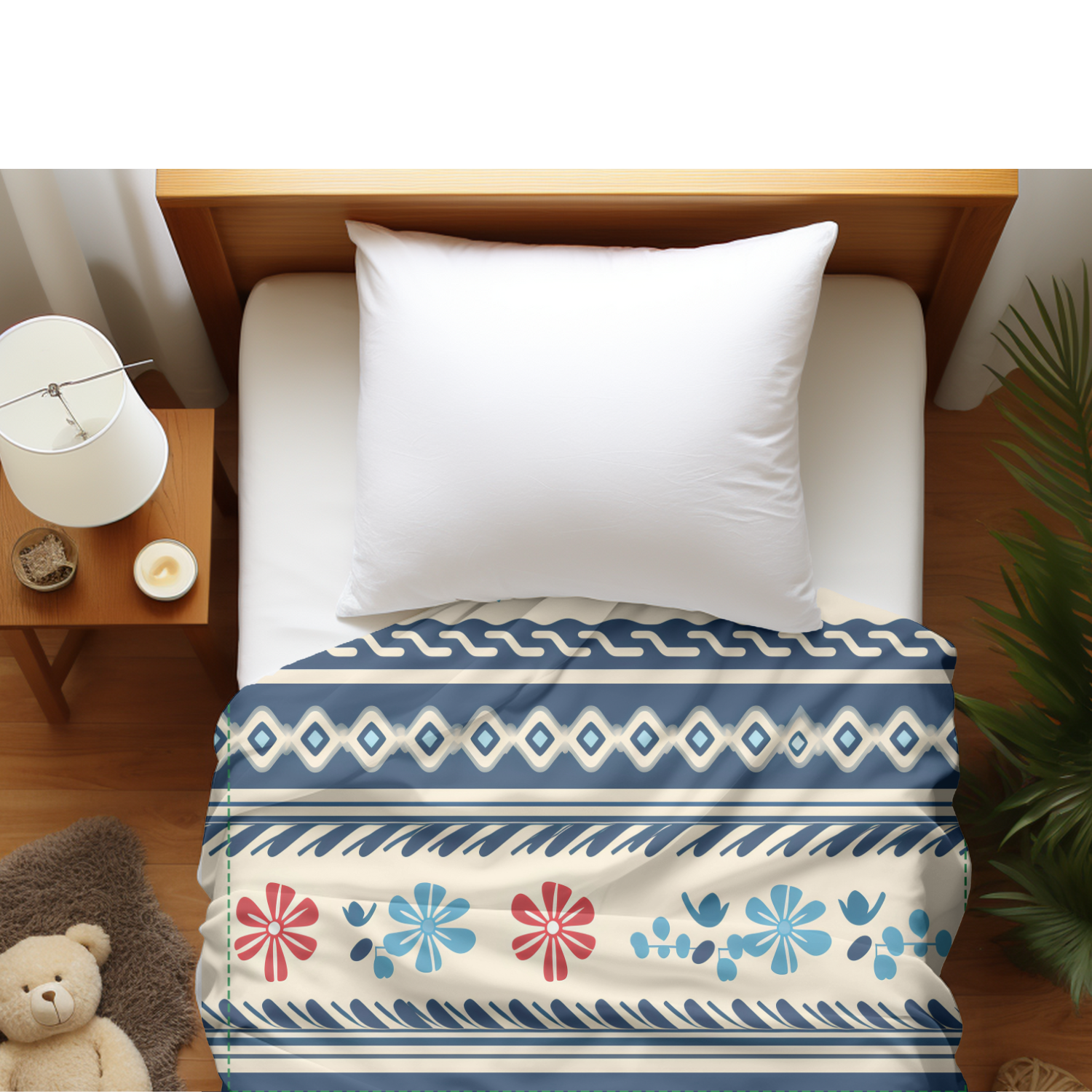 Duvet cover with matching Pillow cases | Luxury Bedding set | Twin, Queen, King Sizes | Mexican Floral Borders