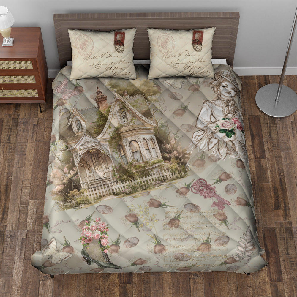 Quilted Bedding Set | Traditional Vintage Comforters | Cute Bohemian Bedspreads with matching Pillowcase