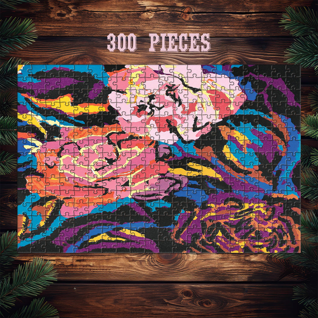 Watercolor Roses wooden jigsaw puzzle in 300 pieces