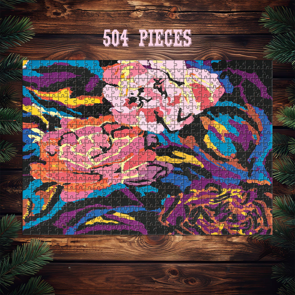Watercolor Roses wooden jigsaw puzzle in 504 pieces