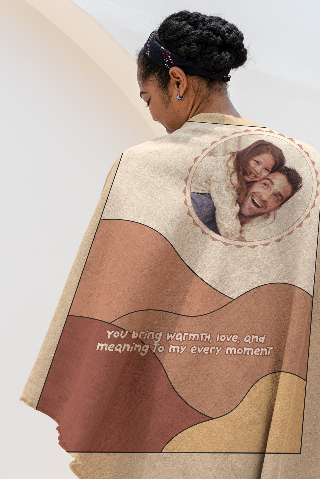 Personalized Keepsake | Heartwarming Gift for Christmas| Luxurious 100% Cotton Woven Tapestry Blanket Throw | Photo Blanket for Loved ones