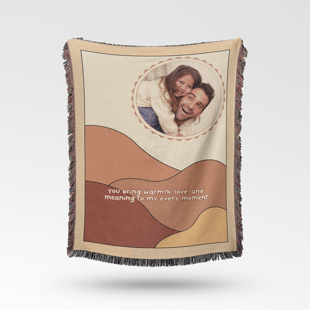 Personalized Keepsake | Heartwarming Gift for Christmas| Luxurious 100% Cotton Woven Tapestry Blanket Throw | Photo Blanket for Loved ones