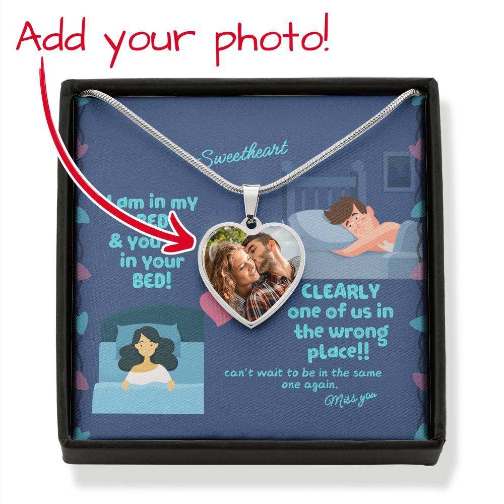LDR Gift | Long Distance Relationship Gift for Her | Long Distance Love | Cute Funny Gift for Wife or Girlfriend | Photo Pendant | Missing you