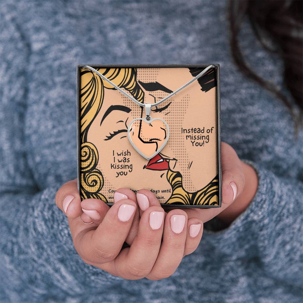 LDR Gift | Long Distance Relationship Gift for Her | Long Distance Love | Cute Funny Gift for Wife or Girlfriend | Photo Pendant | Kissing you