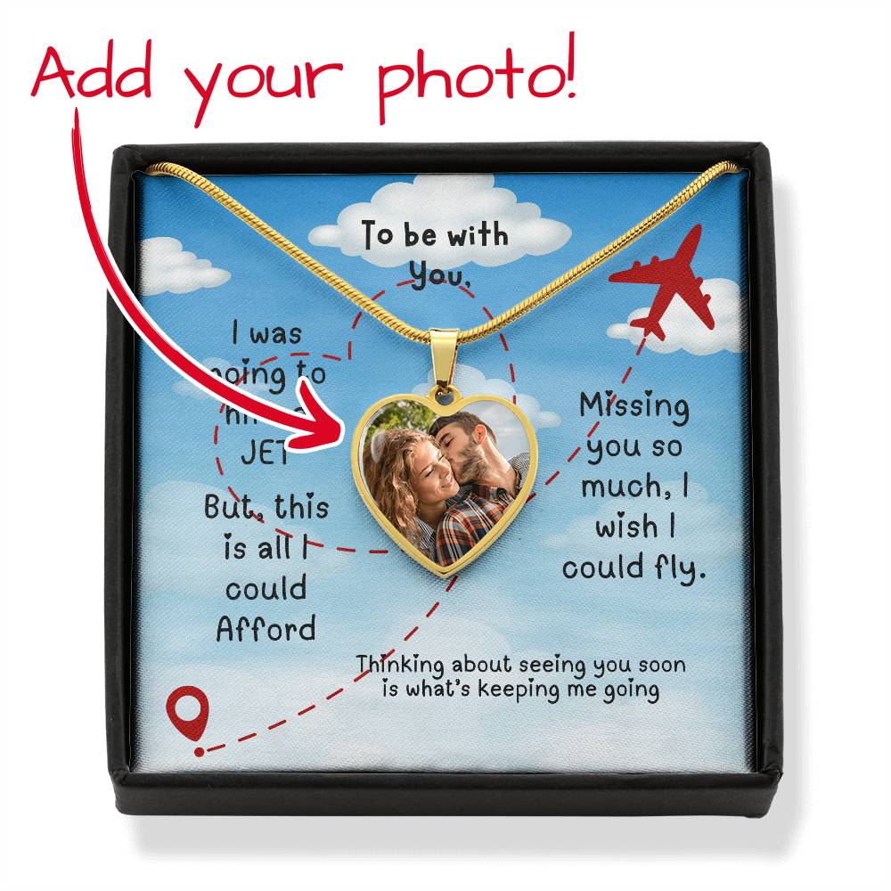 LDR Gift | Long Distance Relationship Gift for Her | Long Distance Love | Cute Funny Gift for Wife or Girlfriend | Photo Pendant | Hire a Jet
