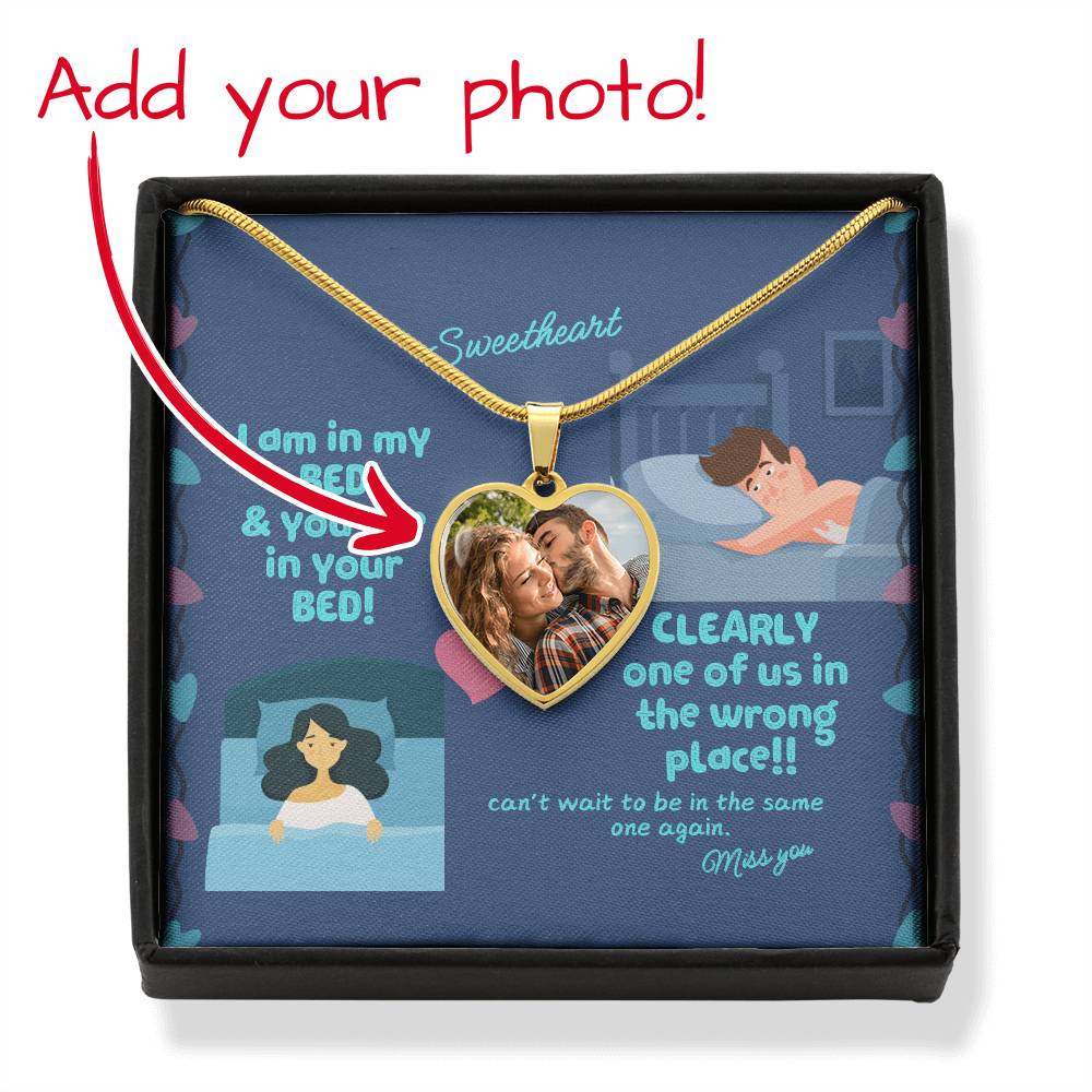 LDR Gift | Long Distance Relationship Gift for Her | Long Distance Love | Cute Funny Gift for Wife or Girlfriend | Photo Pendant | Missing you