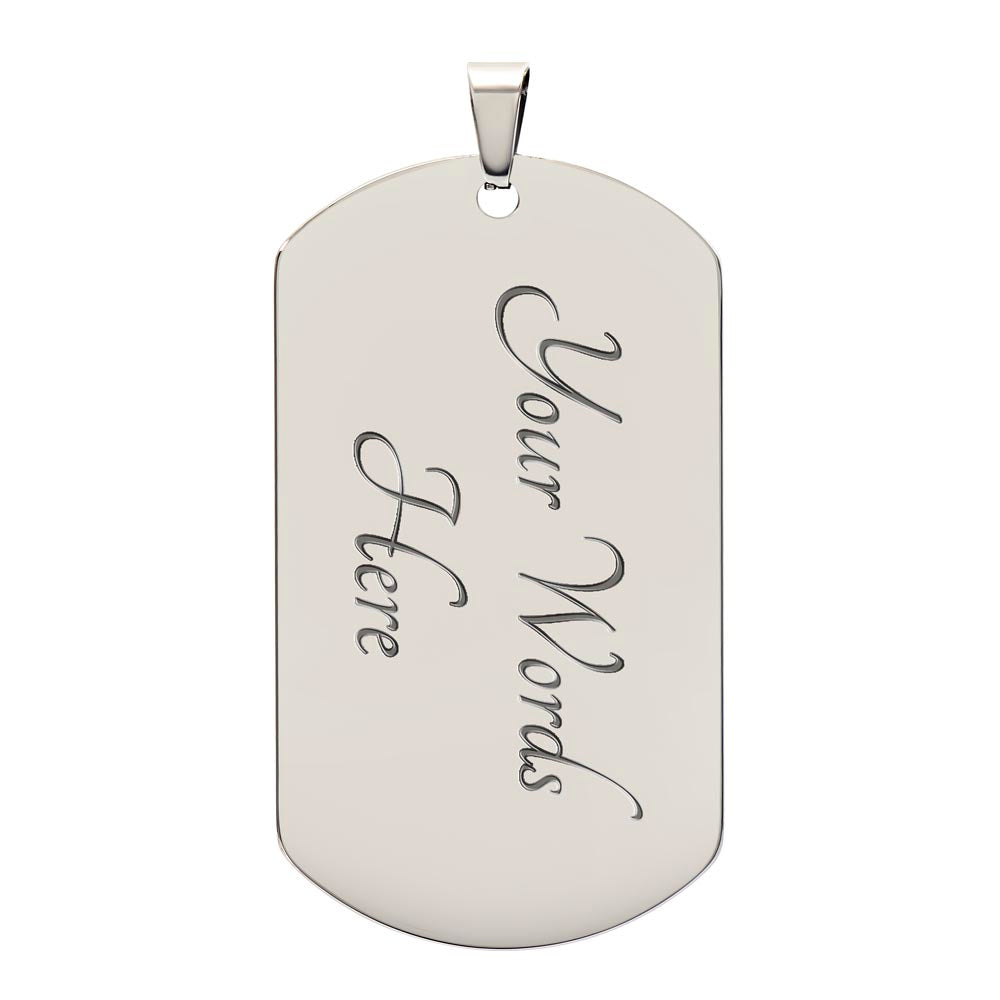 Military Dog Tag Necklace for Dad | Personalized Message for Father | Sentimental New Dad gift from Newborn