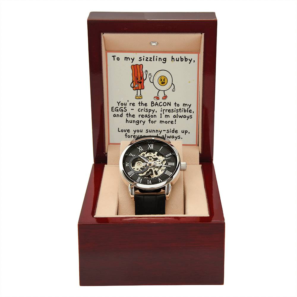 Skeleton Watch with Funny Message for Hubby | Perfect Anniversary or Birthday Gift for Husband | To My Sizzling Hubby