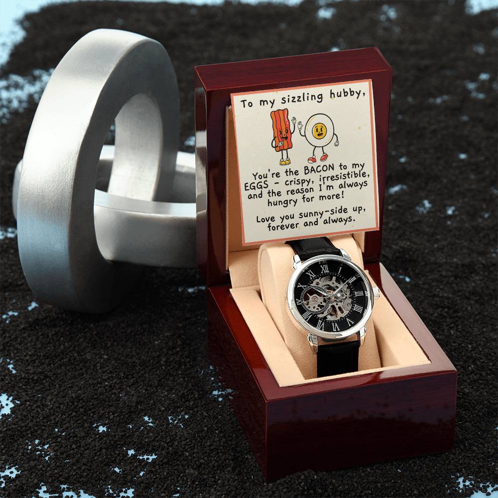 Skeleton Watch with Funny Message for Hubby | Perfect Anniversary or Birthday Gift for Husband | To My Sizzling Hubby