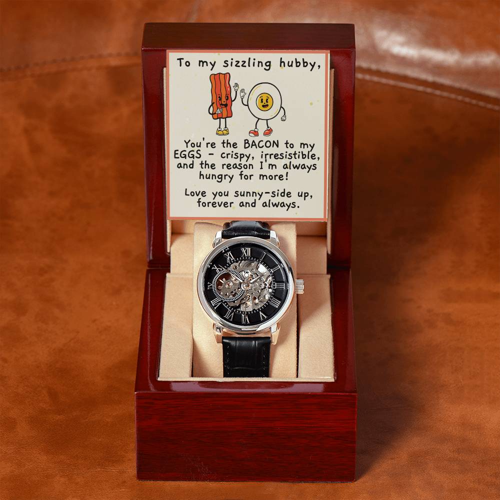 Skeleton Watch with Funny Message for Hubby | Perfect Anniversary or Birthday Gift for Husband | To My Sizzling Hubby
