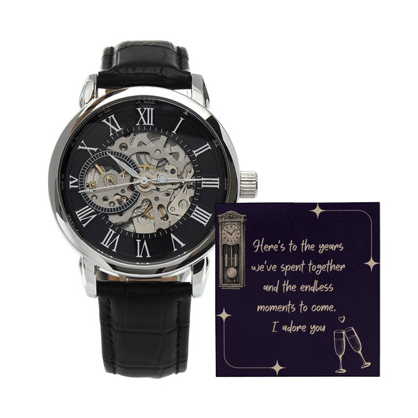 Anniversary Gift for Husband | Romantic Present for Hubby | Message Card with Openwork Watch | Endless Moments