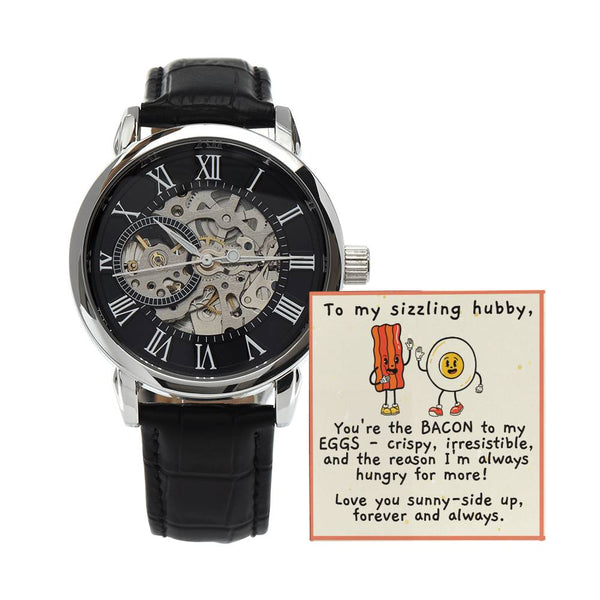 Skeleton Watch with Funny Message for Hubby | Perfect Anniversary or Birthday Gift for Husband | To My Sizzling Hubby