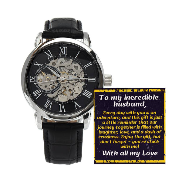 Anniversary Gift for Husband | Romantic Present for Hubby | Message Card Watch | Stuck with Me