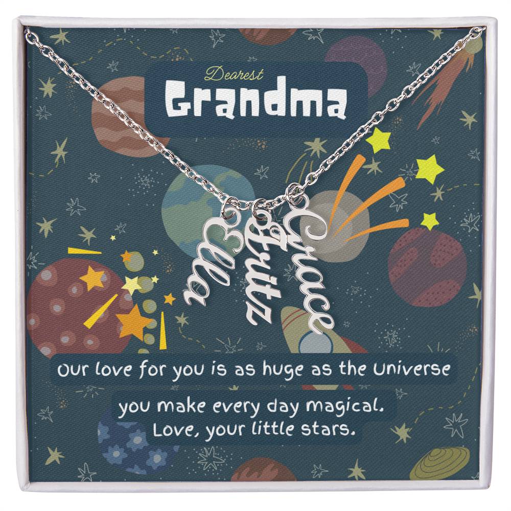 Personalized Name Necklace for Grandma who has everything | Cherished Keepsake Sentimental gift for your Grandmother | Love as huge as the Universe