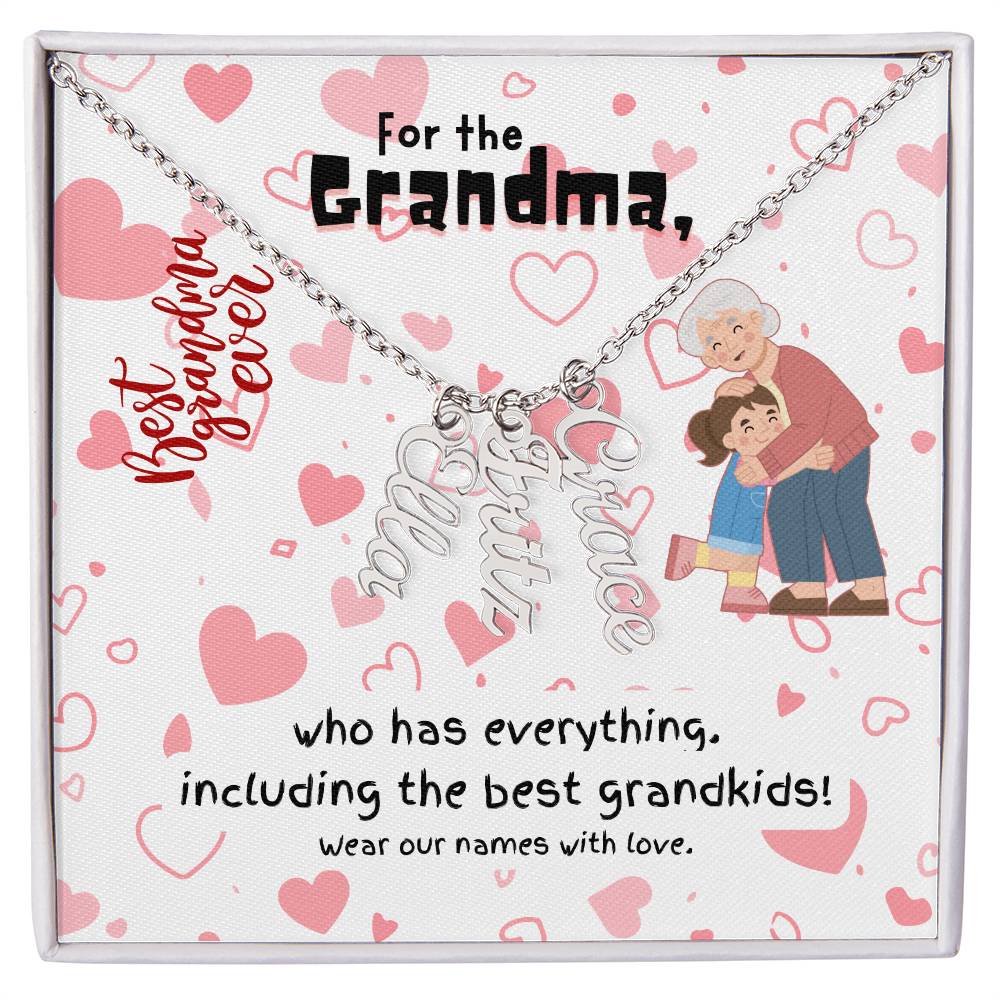 Personalized Name Necklace for Grandma who has everything | Cherished Keepsake Sentimental gift for your Grandmother | The Best Grandkids