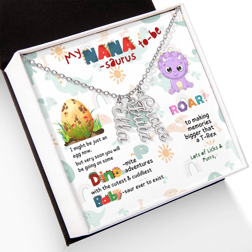 Personalized Name Necklace for Grandma who has everything | Cherished Keepsake Sentimental gift for your Grandmother | Nana-saurus