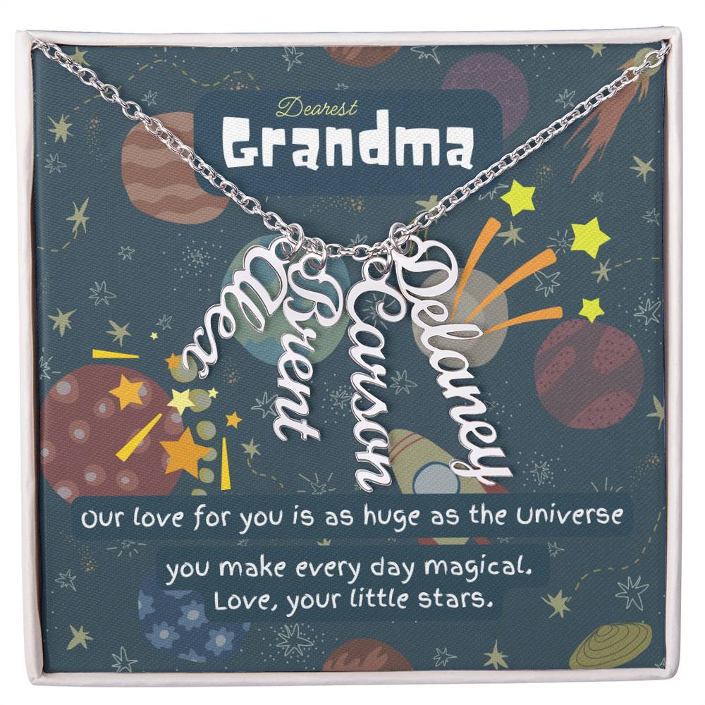Personalized Name Necklace for Grandma who has everything | Cherished Keepsake Sentimental gift for your Grandmother | Love as huge as the Universe