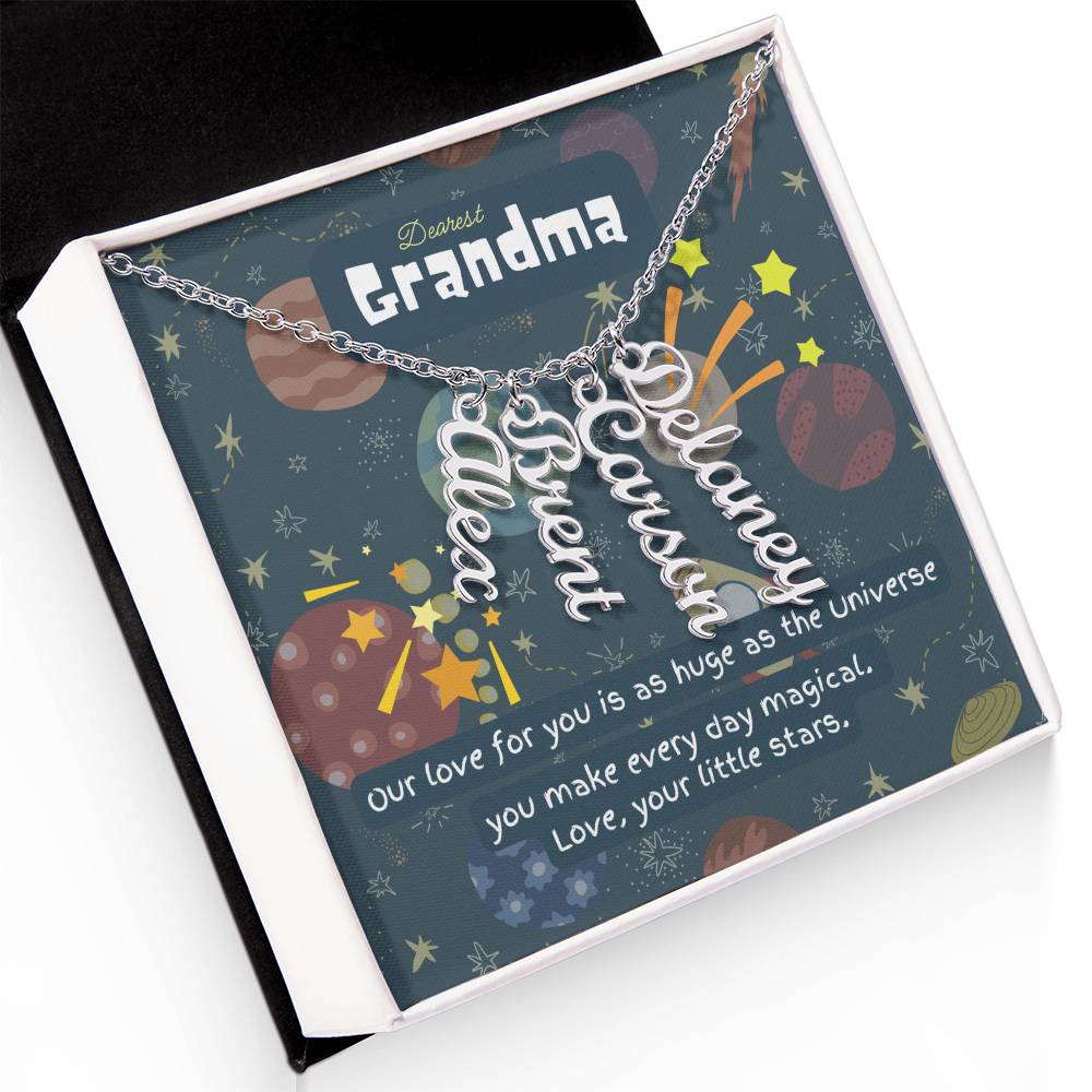 Personalized Name Necklace for Grandma who has everything | Cherished Keepsake Sentimental gift for your Grandmother | Love as huge as the Universe