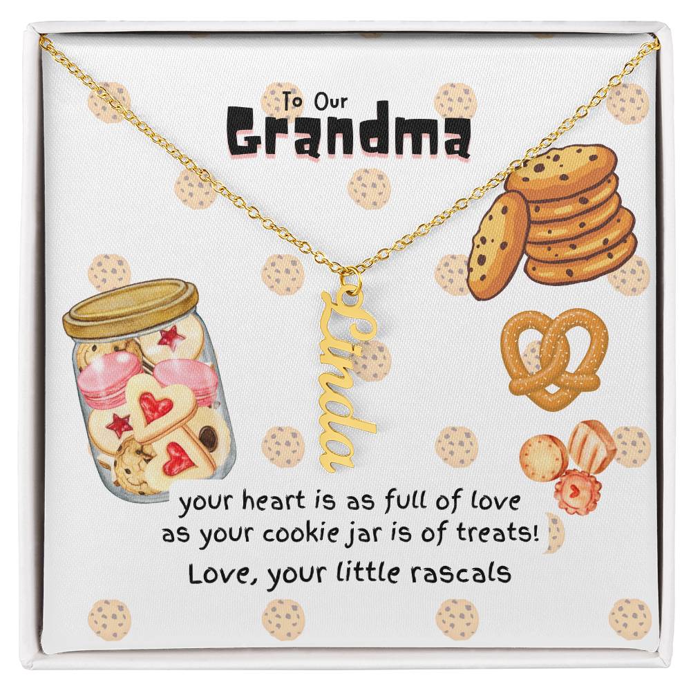 Personalized Name Necklace for Grandma who has everything | Cherished Keepsake Sentimental gift for your Grandmother | Cookie Jar Love