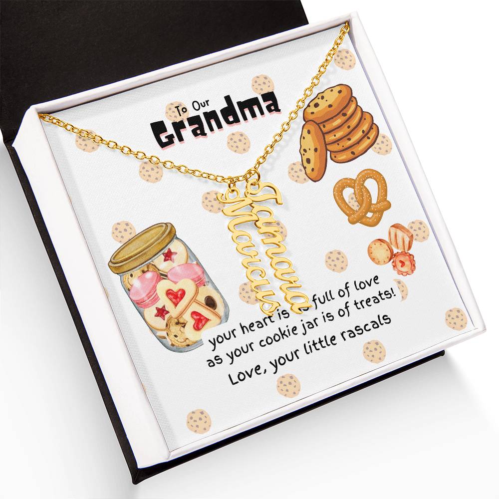 Personalized Name Necklace for Grandma who has everything | Cherished Keepsake Sentimental gift for your Grandmother | Cookie Jar Love