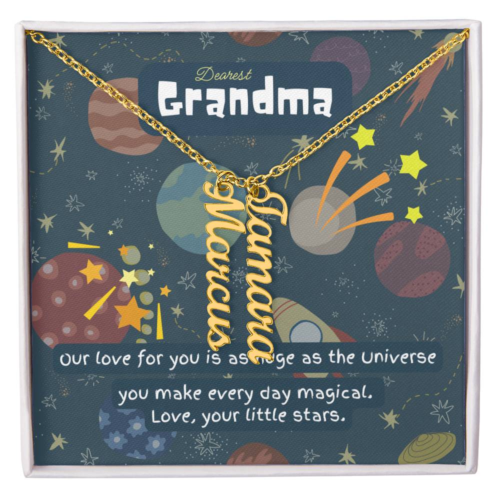 Personalized Name Necklace for Grandma who has everything | Cherished Keepsake Sentimental gift for your Grandmother | Love as huge as the Universe