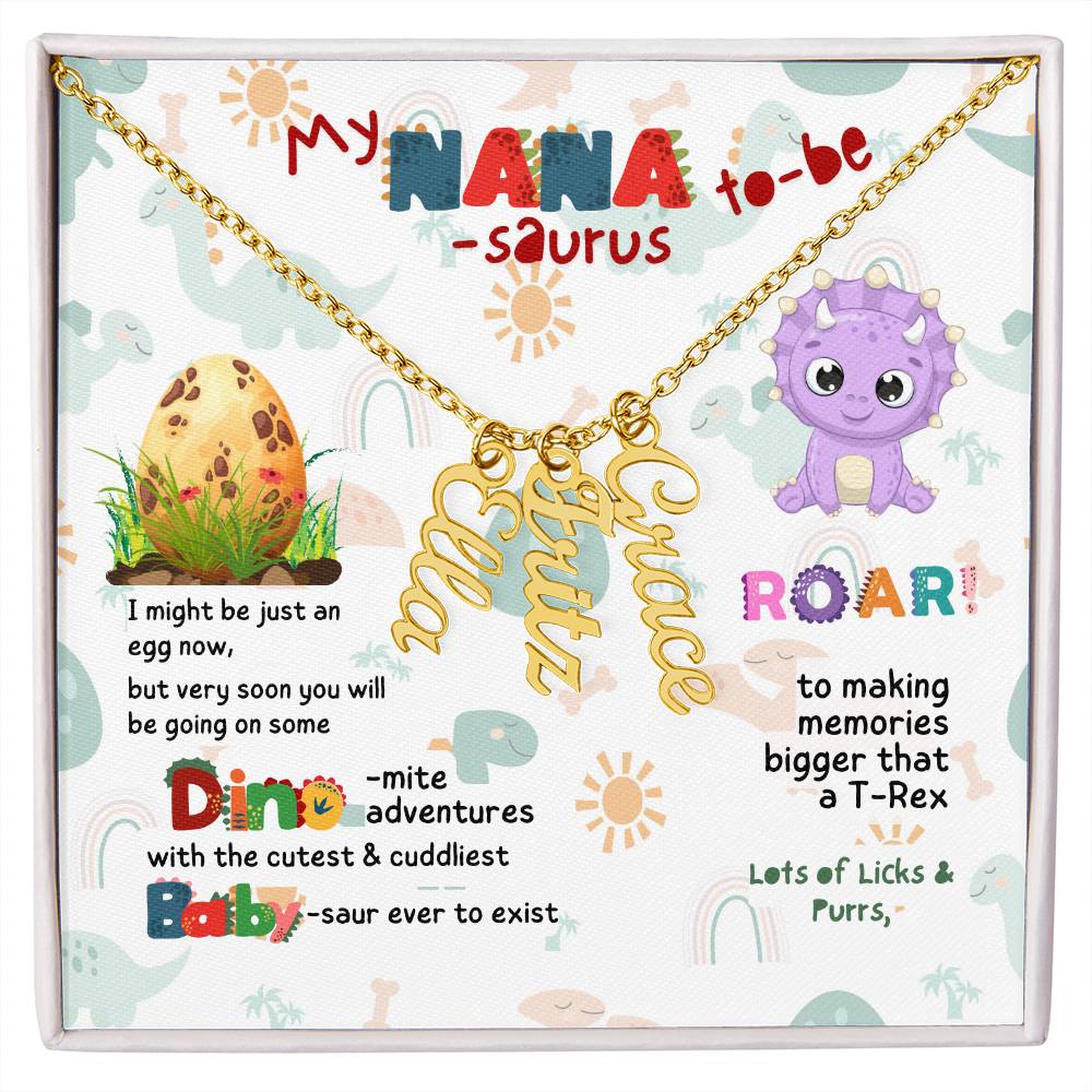 Personalized Name Necklace for Grandma who has everything | Cherished Keepsake Sentimental gift for your Grandmother | Nana-saurus