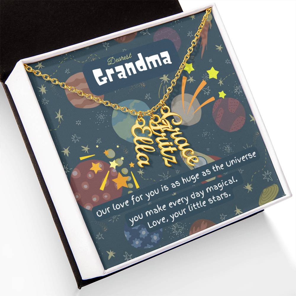 Personalized Name Necklace for Grandma who has everything | Cherished Keepsake Sentimental gift for your Grandmother | Love as huge as the Universe