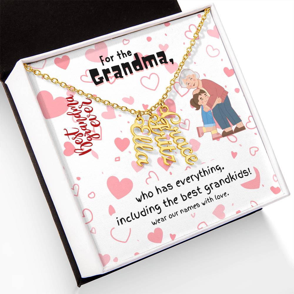 Personalized Name Necklace for Grandma who has everything | Cherished Keepsake Sentimental gift for your Grandmother | The Best Grandkids