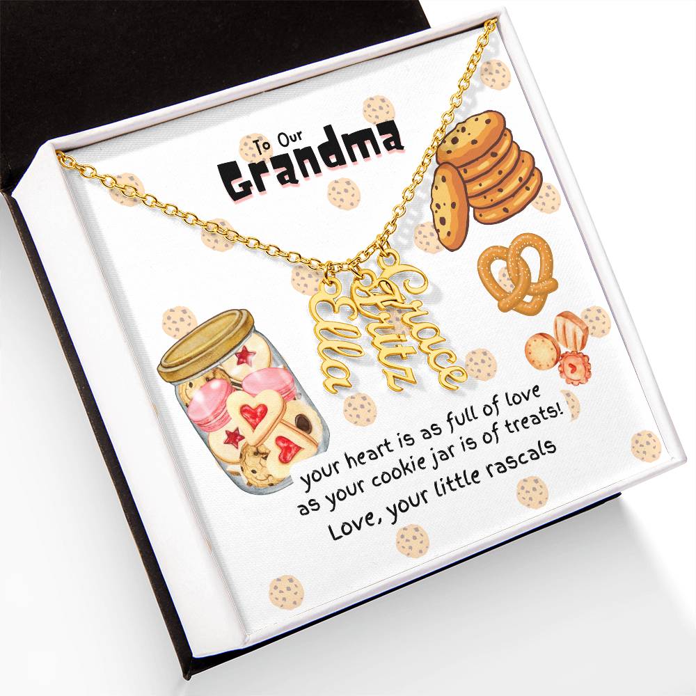 Personalized Name Necklace for Grandma who has everything | Cherished Keepsake Sentimental gift for your Grandmother | Cookie Jar Love