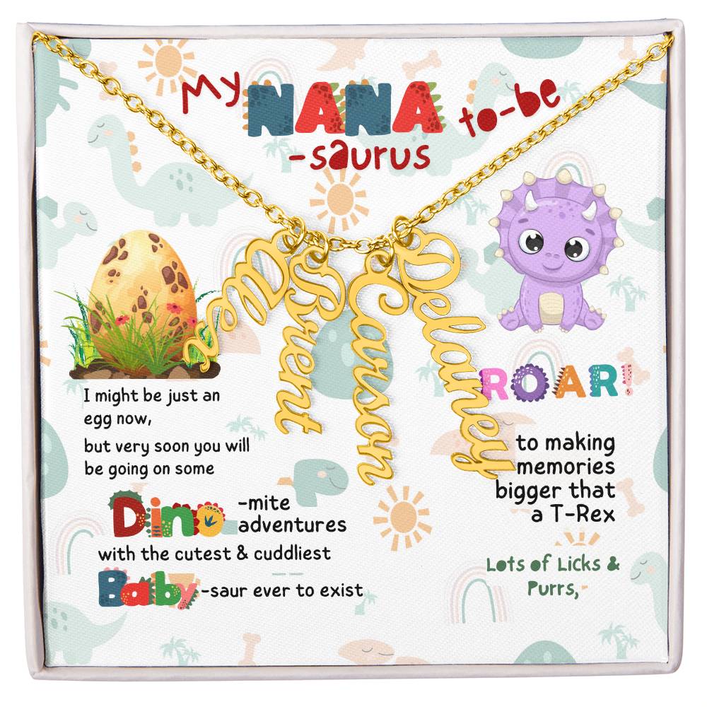 Personalized Name Necklace for Grandma who has everything | Cherished Keepsake Sentimental gift for your Grandmother | Nana-saurus