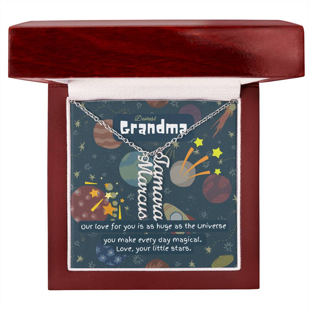 Personalized Name Necklace for Grandma who has everything | Cherished Keepsake Sentimental gift for your Grandmother | Love as huge as the Universe