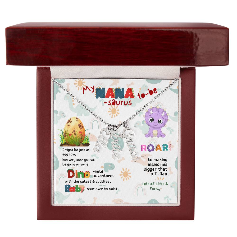 Personalized Name Necklace for Grandma who has everything | Cherished Keepsake Sentimental gift for your Grandmother | Nana-saurus