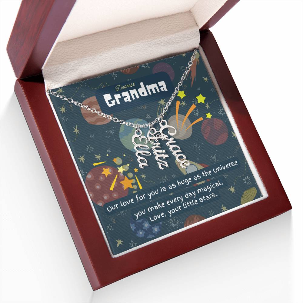 Personalized Name Necklace for Grandma who has everything | Cherished Keepsake Sentimental gift for your Grandmother | Love as huge as the Universe