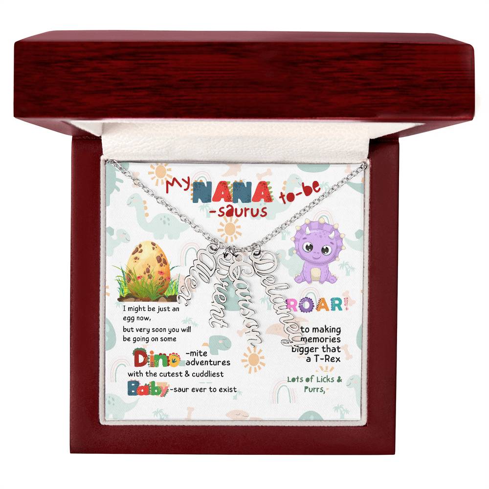 Personalized Name Necklace for Grandma who has everything | Cherished Keepsake Sentimental gift for your Grandmother | Nana-saurus