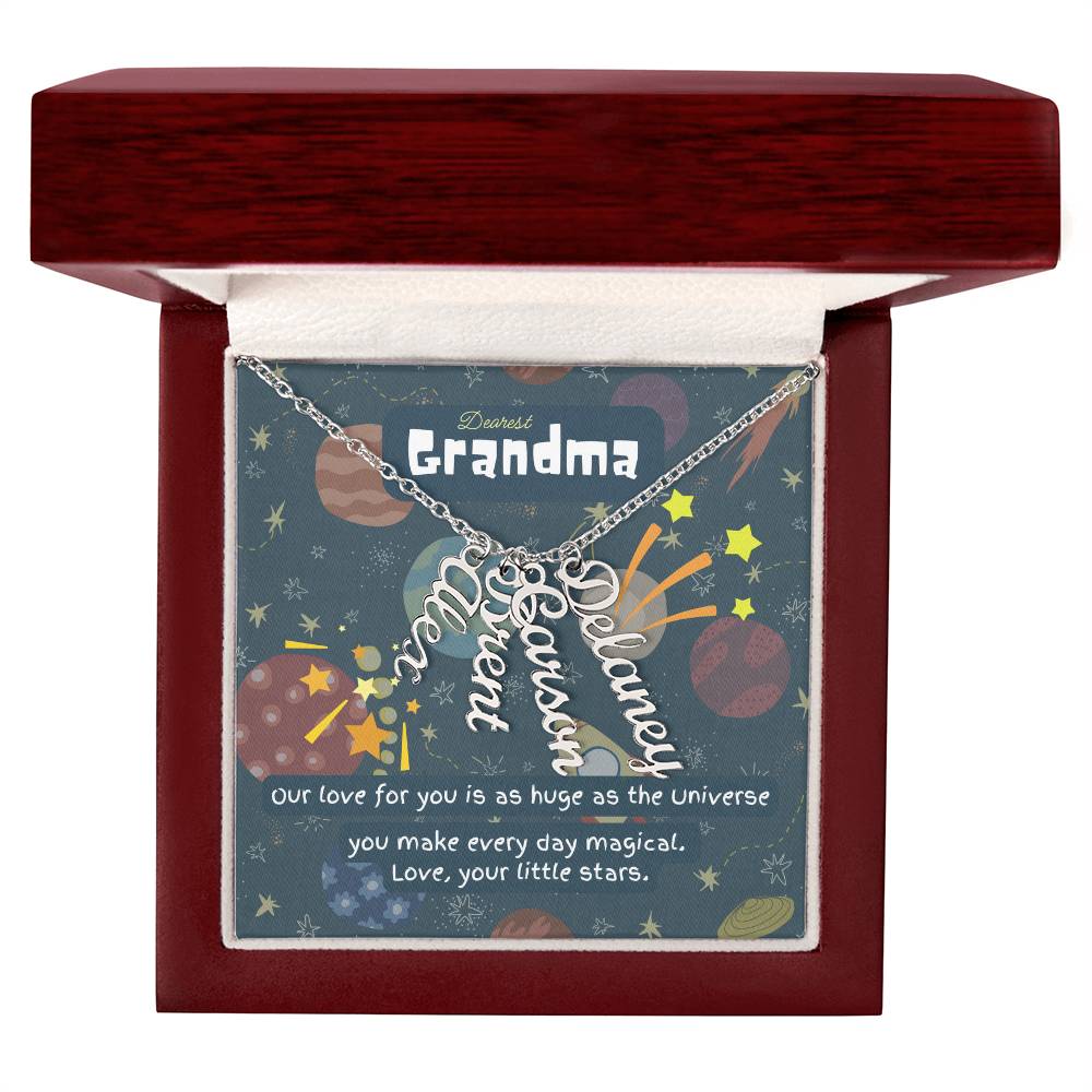 Personalized Name Necklace for Grandma who has everything | Cherished Keepsake Sentimental gift for your Grandmother | Love as huge as the Universe
