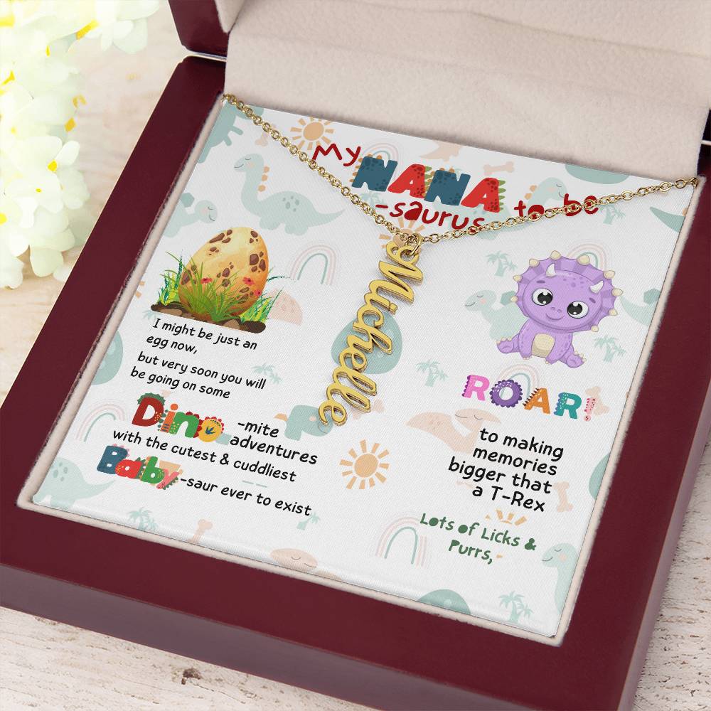 Personalized Name Necklace for Grandma who has everything | Cherished Keepsake Sentimental gift for your Grandmother | Nana-saurus