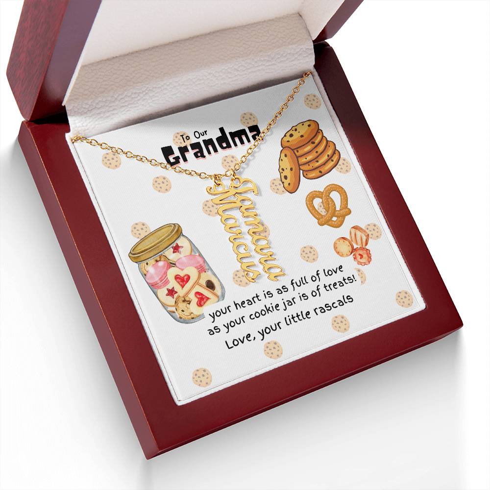 Personalized Name Necklace for Grandma who has everything | Cherished Keepsake Sentimental gift for your Grandmother | Cookie Jar Love