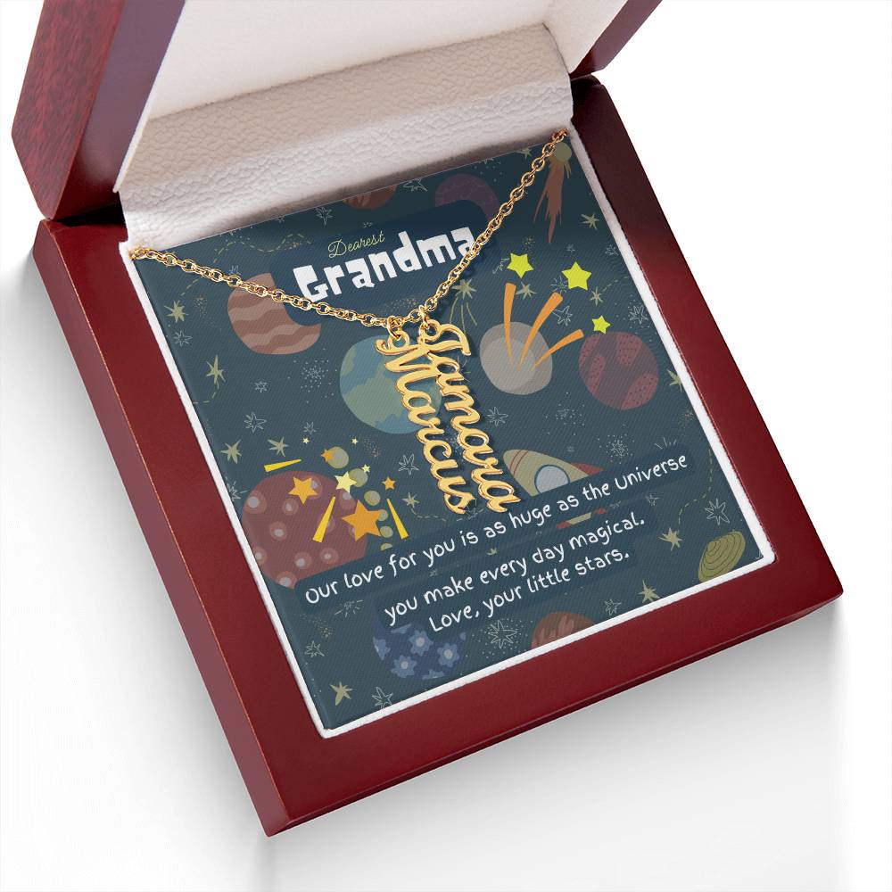 Personalized Name Necklace for Grandma who has everything | Cherished Keepsake Sentimental gift for your Grandmother | Love as huge as the Universe