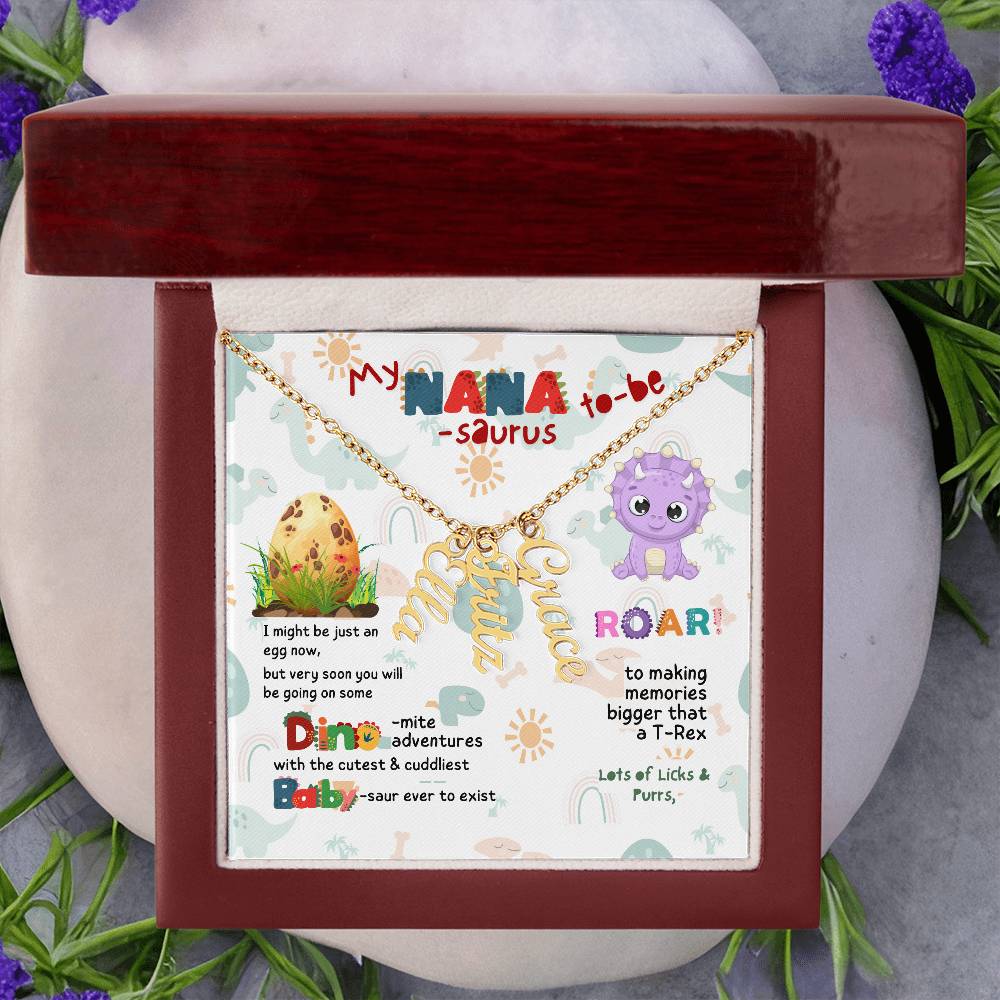 Personalized Name Necklace for Grandma who has everything | Cherished Keepsake Sentimental gift for your Grandmother | Nana-saurus