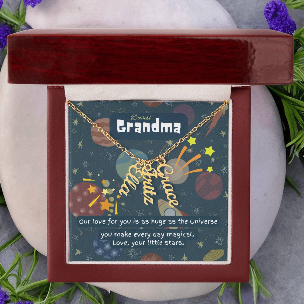 Personalized Name Necklace for Grandma who has everything | Cherished Keepsake Sentimental gift for your Grandmother | Love as huge as the Universe