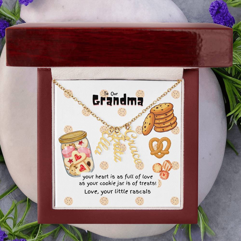 Personalized Name Necklace for Grandma who has everything | Cherished Keepsake Sentimental gift for your Grandmother | Cookie Jar Love