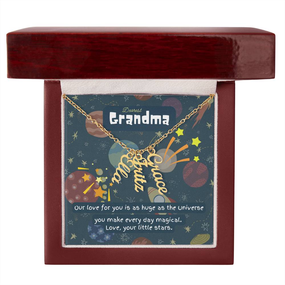 Personalized Name Necklace for Grandma who has everything | Cherished Keepsake Sentimental gift for your Grandmother | Love as huge as the Universe