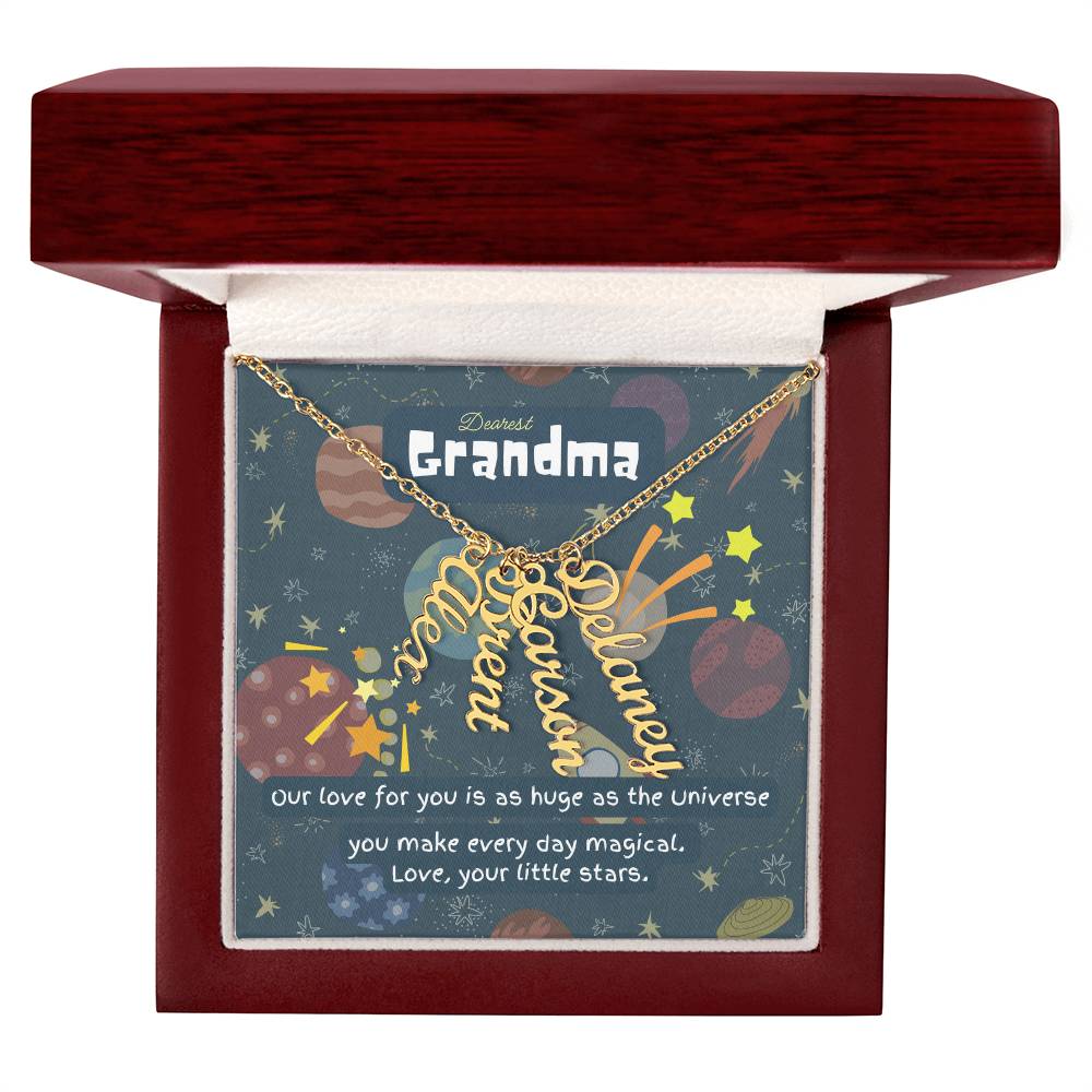 Personalized Name Necklace for Grandma who has everything | Cherished Keepsake Sentimental gift for your Grandmother | Love as huge as the Universe