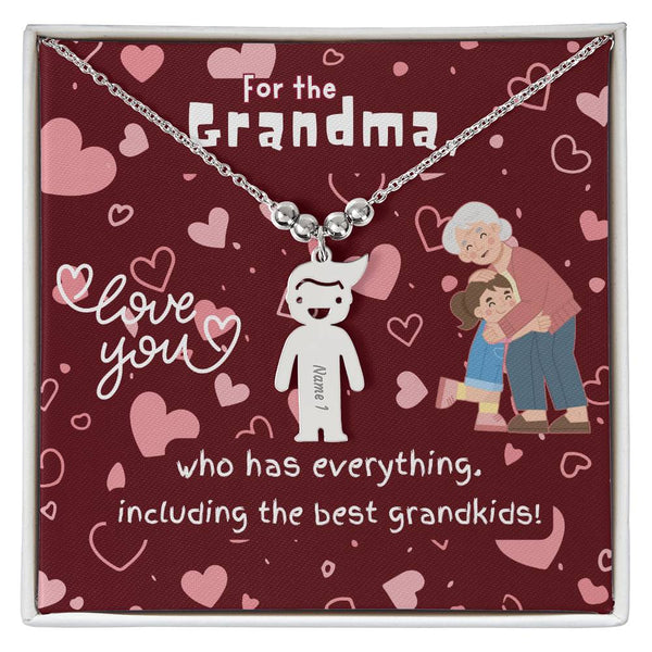 Personalized Kid Charm Necklace Gift for Grandma who has everything | Unique Sentimental Keepsake | The Best Grandkids