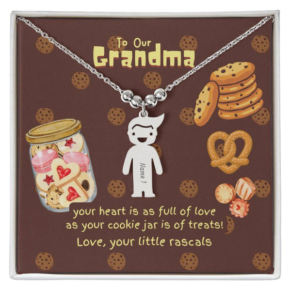 Personalized Kid Charm Necklace Gift for Grandma who has everything | Unique Sentimental Keepsake | Cookie Jar Love