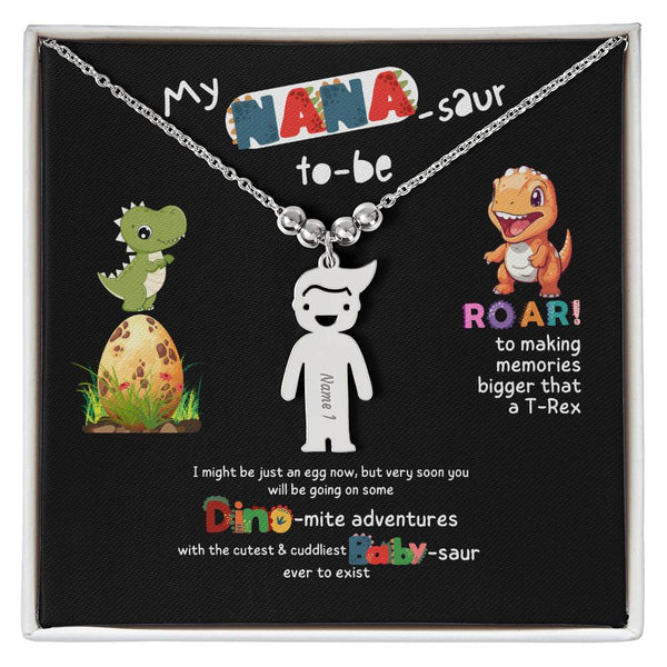 Personalized Kid Charm Necklace Gift for Grandma who has everything | Unique Sentimental Keepsake | Nana -saurus