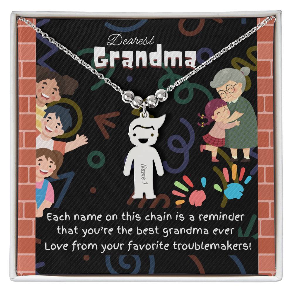 Personalized Kid Charm Necklace Gift for Grandma who has everything | Unique Sentimental Keepsake | Best Grandma Ever