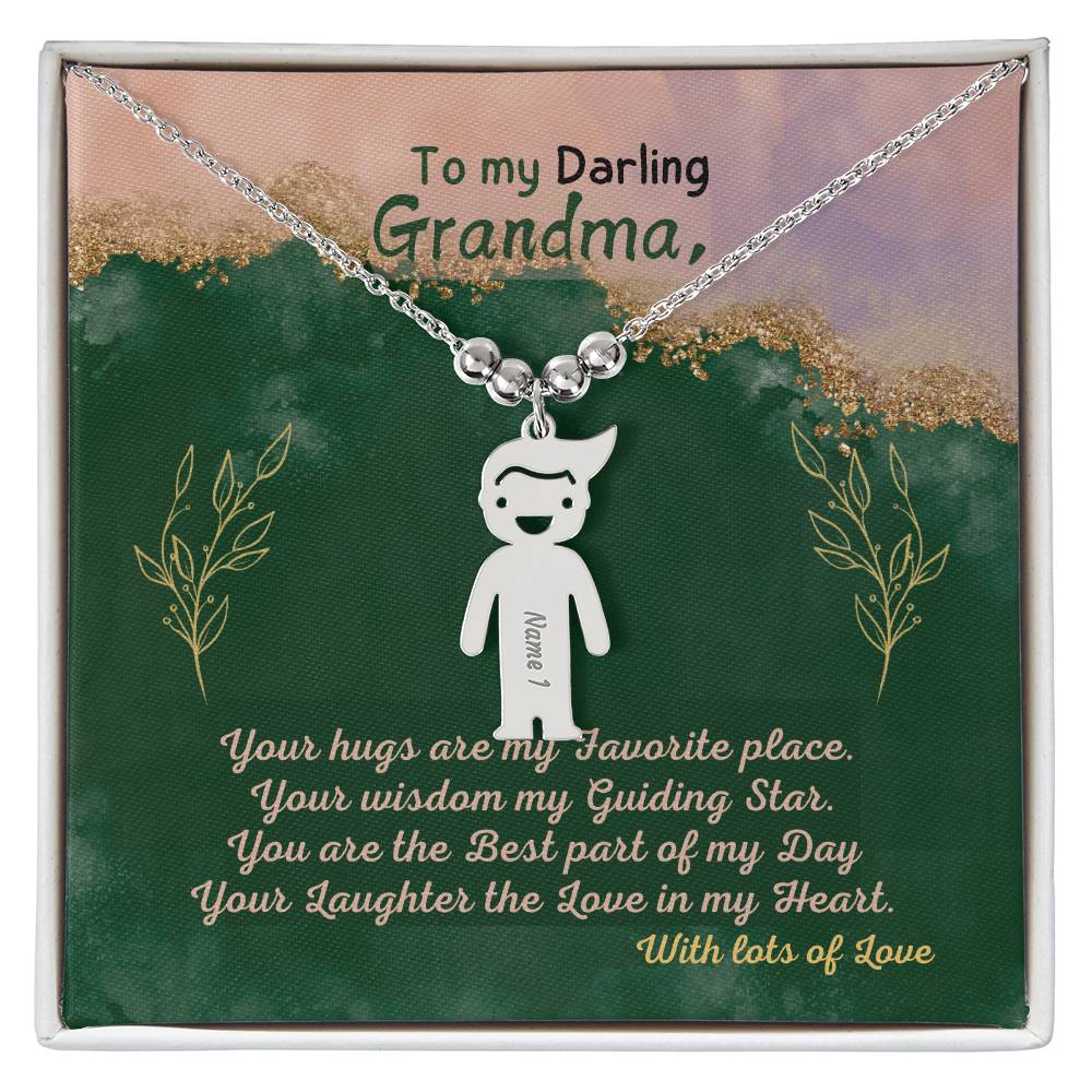 Personalized Kid Charm Necklace Gift for Grandma who has everything | Unique Sentimental Keepsake | Elegant Love