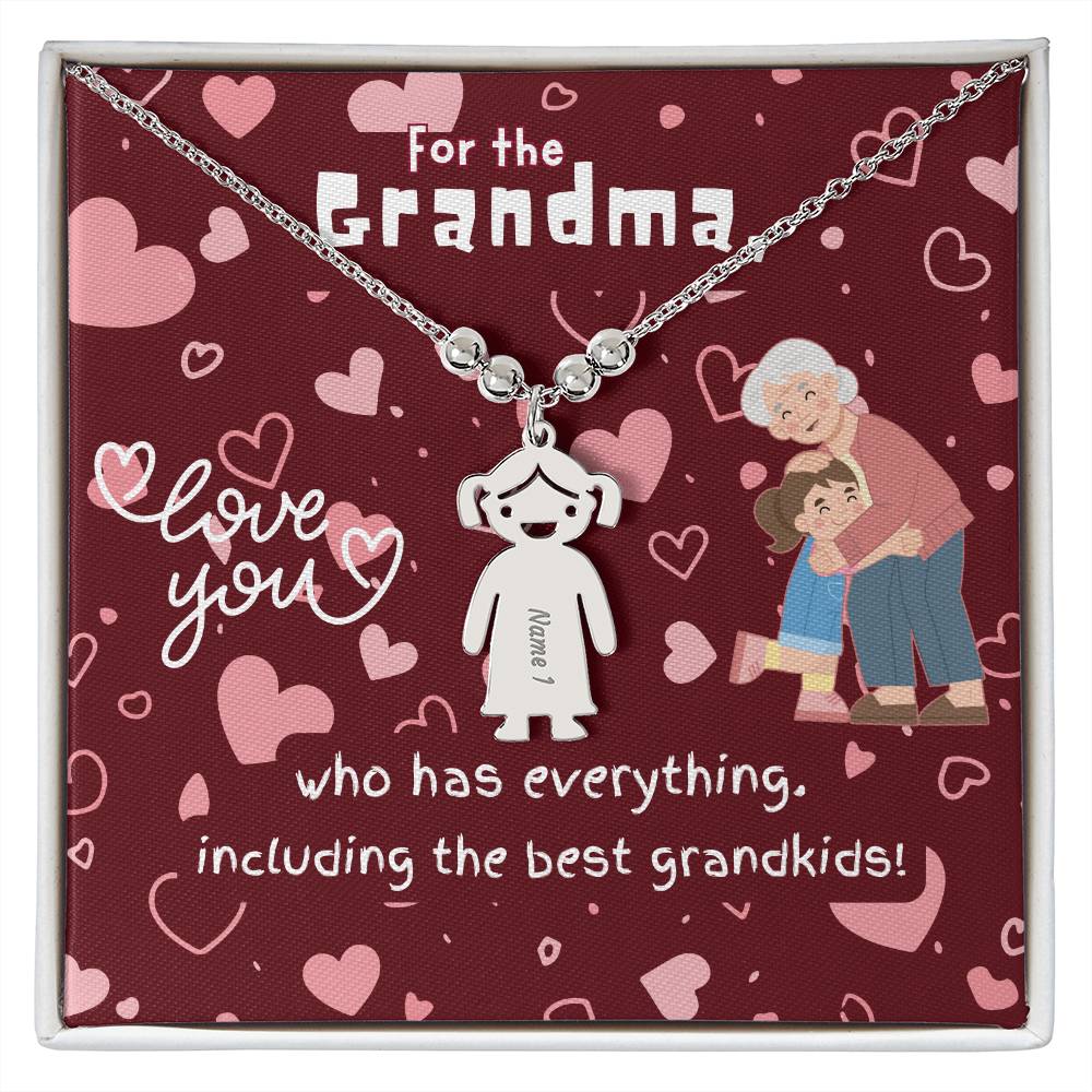 Personalized Kid Charm Necklace Gift for Grandma who has everything | Unique Sentimental Keepsake | The Best Grandkids