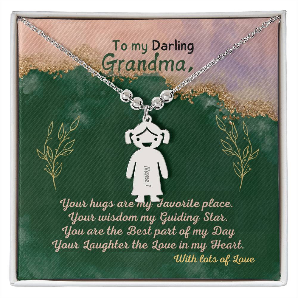 Personalized Kid Charm Necklace Gift for Grandma who has everything | Unique Sentimental Keepsake | Elegant Love